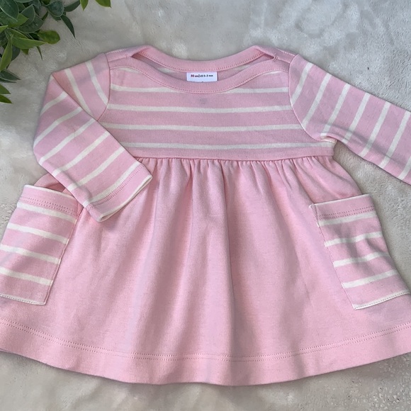 Hanna Andersson 50 Pink & White Dress 0-3M EUC - Picture 2 of 11